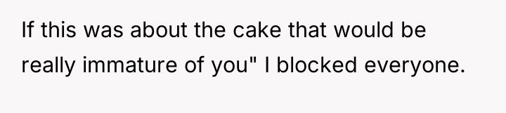 If this was about the cake that would be really...