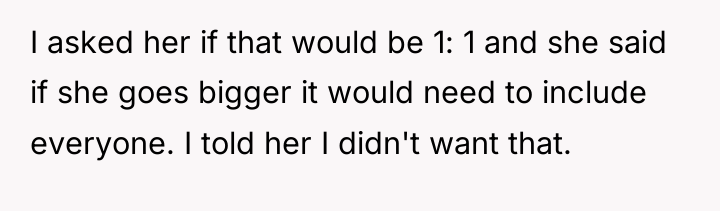 I asked her if that would be 1: 1 and...