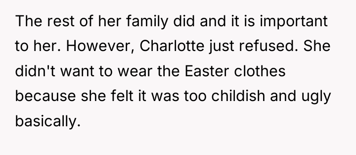 The rest of her family did and it is important...