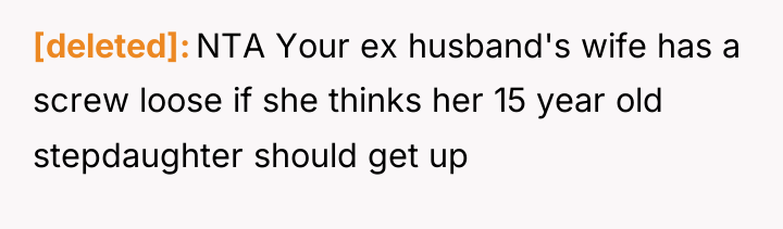 [deleted] NTA Your ex husband's wife has a screw loose...