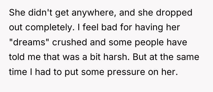 She didn't get anywhere, and she dropped out completely. I...