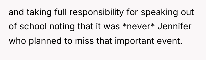 and taking full responsibility for speaking out of school noting...