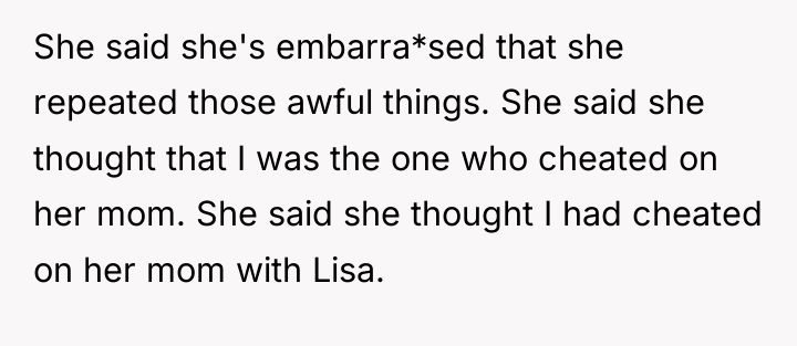 She said she's embarra*sed that she repeated those awful things....
