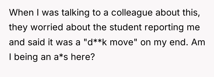 When I was talking to a colleague about this, they...