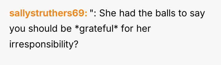 sallystruthers69 ": She had the balls to say you should...