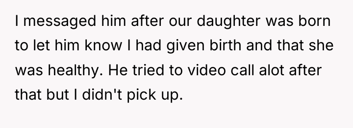 I messaged him after our daughter was born to let...