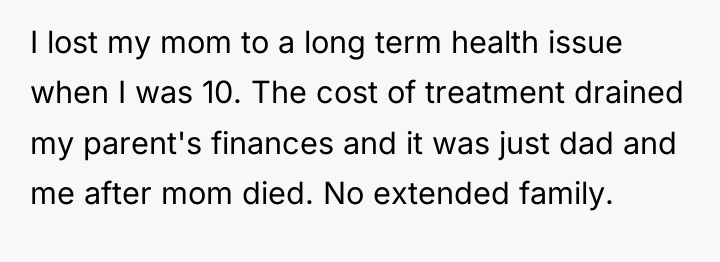 I lost my mom to a long term health issue...