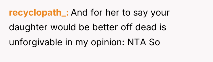recyclopath_ And for her to say your daughter would be...