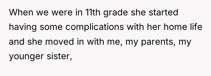 When we were in 11th grade she started having some...