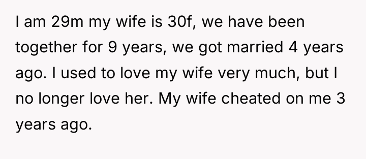 I am 29m my wife is 30f, we have been...