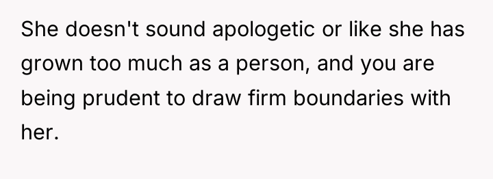 She doesn't sound apologetic or like she has grown too...