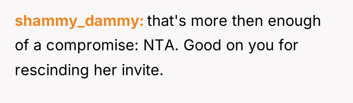 shammy_dammy that's more then enough of a compromise: NTA. Good...