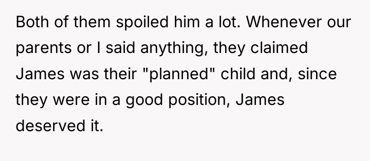 Both of them spoiled him a lot. Whenever our parents...