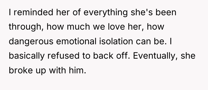 I reminded her of everything she's been through, how much...
