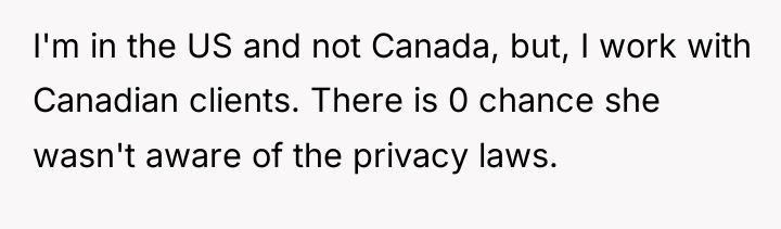 I'm in the US and not Canada, but, I work...