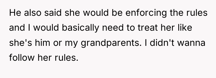 He also said she would be enforcing the rules and...