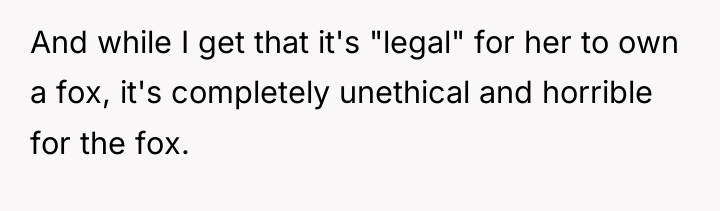 And while I get that it's "legal" for her to...