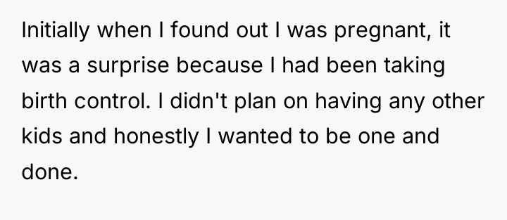 Initially when I found out I was pregnant, it was...