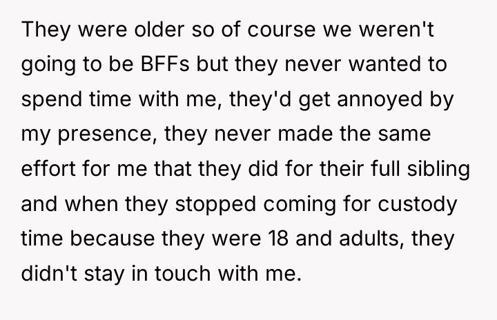 They were older so of course we weren't going to...
