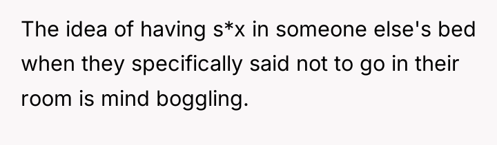 The idea of having s*x in someone else's bed when...