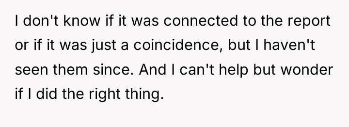I don't know if it was connected to the report...