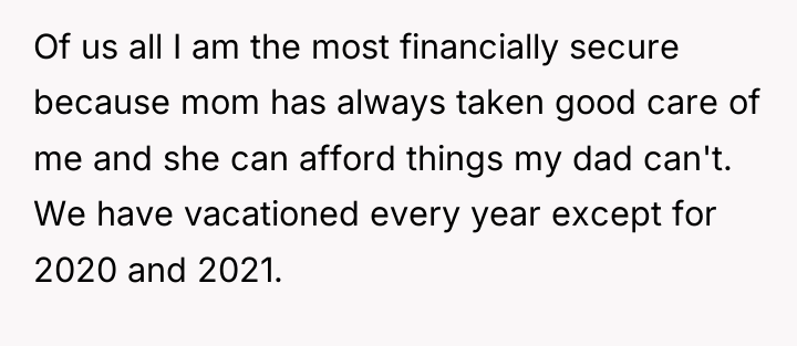 Of us all I am the most financially secure because...