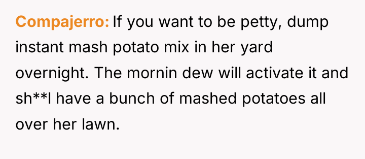 Compajerro If you want to be petty, dump instant mash...
