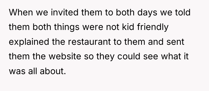 When we invited them to both days we told them...