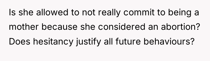 Is she allowed to not really commit to being a...