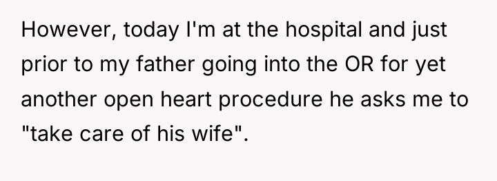 However, today I'm at the hospital and just prior to...