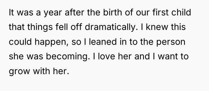 It was a year after the birth of our first...