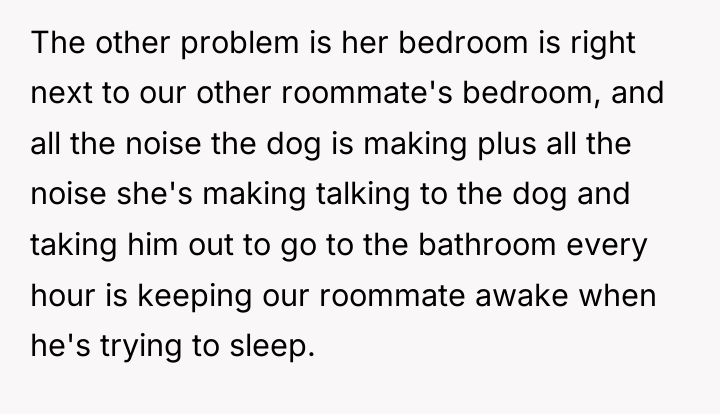 The other problem is her bedroom is right next to...