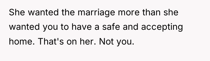 She wanted the marriage more than she wanted you to...