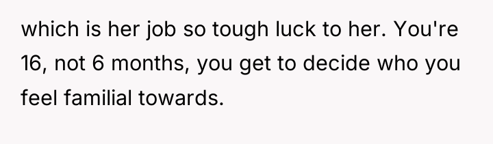 which is her job so tough luck to her. You're...