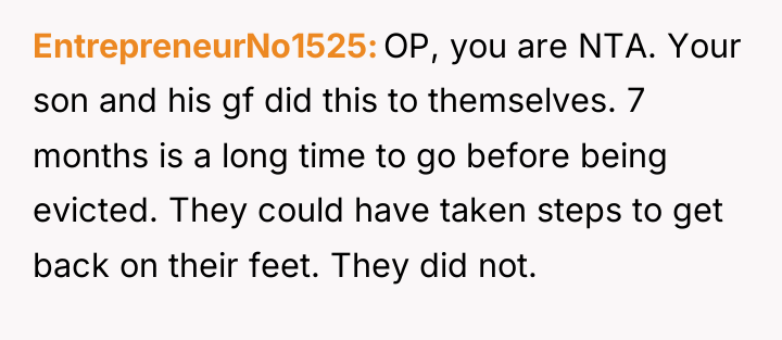 EntrepreneurNo1525 OP, you are NTA. Your son and his gf...