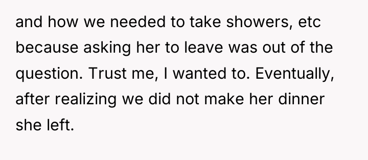 and how we needed to take showers, etc because asking...