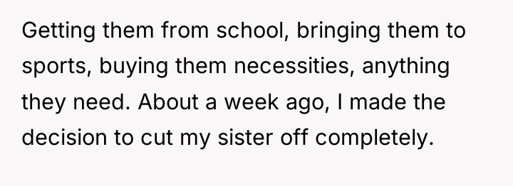 Getting them from school, bringing them to sports, buying them...