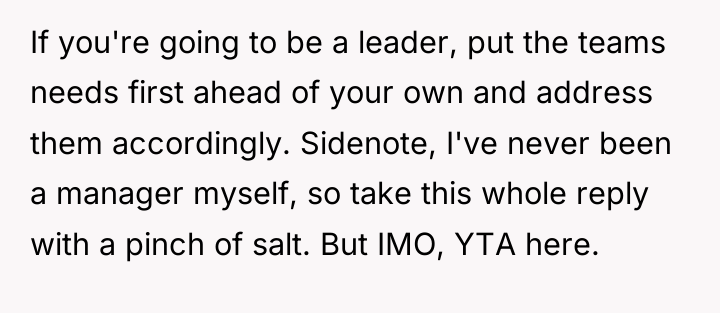If you're going to be a leader, put the teams...