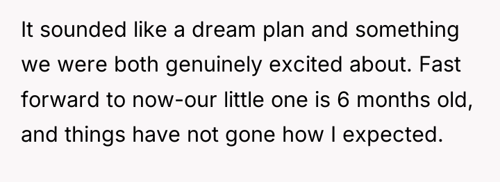 It sounded like a dream plan and something we were...