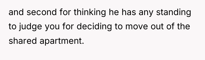 and second for thinking he has any standing to judge...