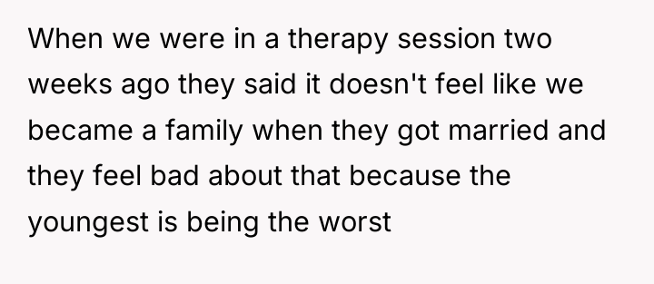 When we were in a therapy session two weeks ago...