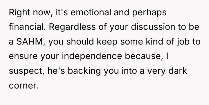Right now, it's emotional and perhaps financial. Regardless of your...