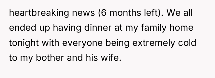 heartbreaking news (6 months left). We all ended up having...