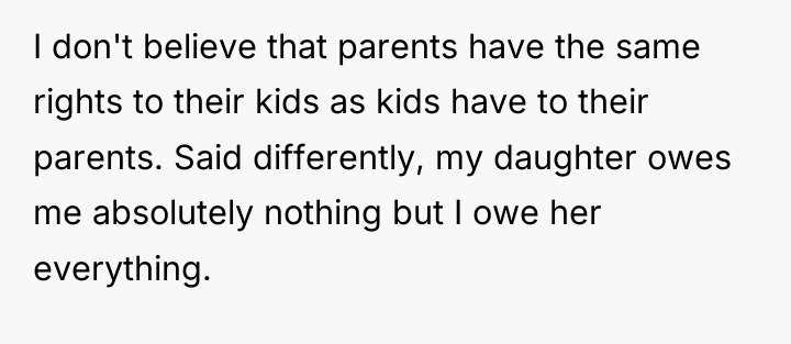 I don't believe that parents have the same rights to...