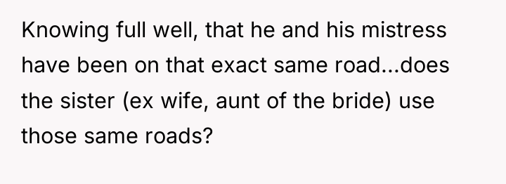 Knowing full well, that he and his mistress have been...