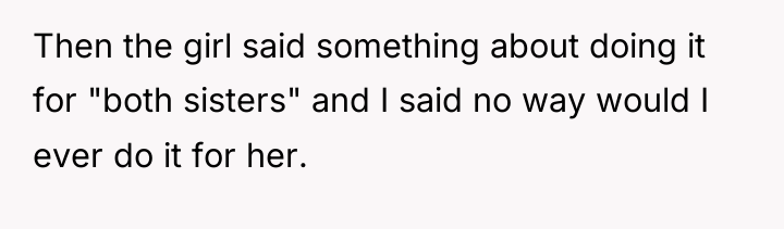 Then the girl said something about doing it for "both...