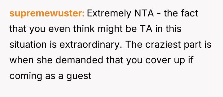 supremewuster Extremely NTA - the fact that you even think...