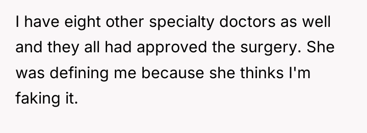 I have eight other specialty doctors as well and they...