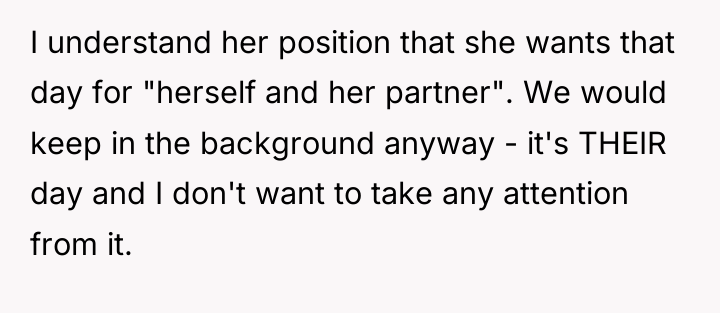 I understand her position that she wants that day for...