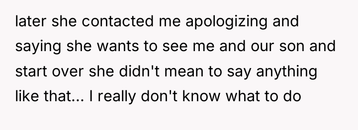 later she contacted me apologizing and saying she wants to...